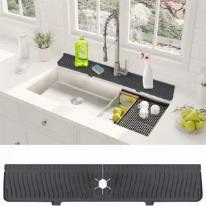 Tapis de robinet de cuisine pliable en Silicone, antidérapant, étendu, pour évier, anti-éclaboussures, pour salle de bains