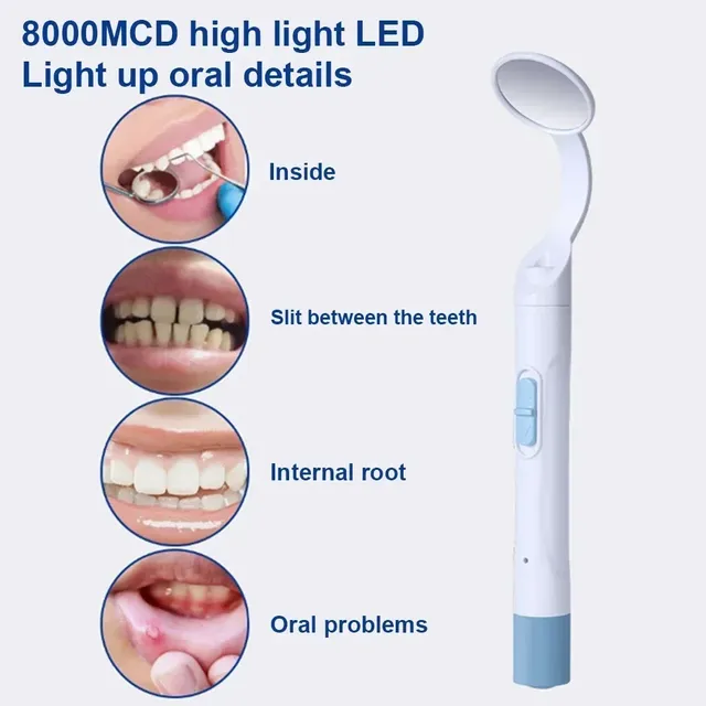 Miroir buccal dentaire à éclairage LED
