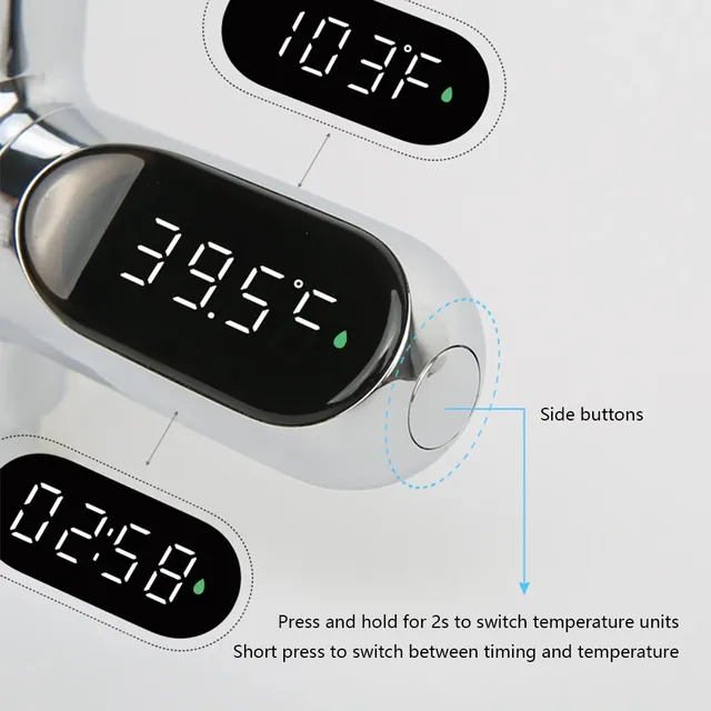 Robinet douche thermomètre LED affichage numérique jauge… – vue 2