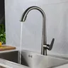 Mitigeur cuisine bec haut cygne inoxydable brossé or… – vue 3