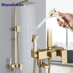 Ensemble de douche mural à 4 fonctions, système de douche à poignée unique, baignoire à eau de pluie, baignoire lointaine, centre commercial