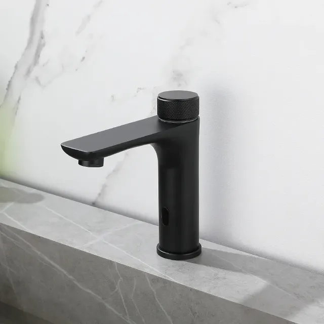 Robinet lavabo automatique sans contact monotrou noir… – vue 2