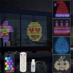 Rideau lumineux intelligent à 400led, application Bluetooth, guirlande lumineuse féerique RGB, bricolage, changement de musique, affichage pour fenêtre, décoration de chambre à coucher