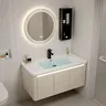 Meuble vasque suspendu trois portes monobloc blanc cuve… – vue 1