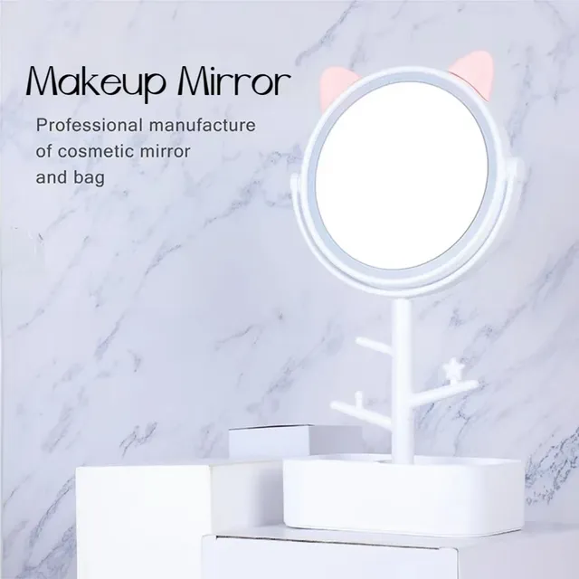 Miroir de maquillage LED avec oreilles – vue 2