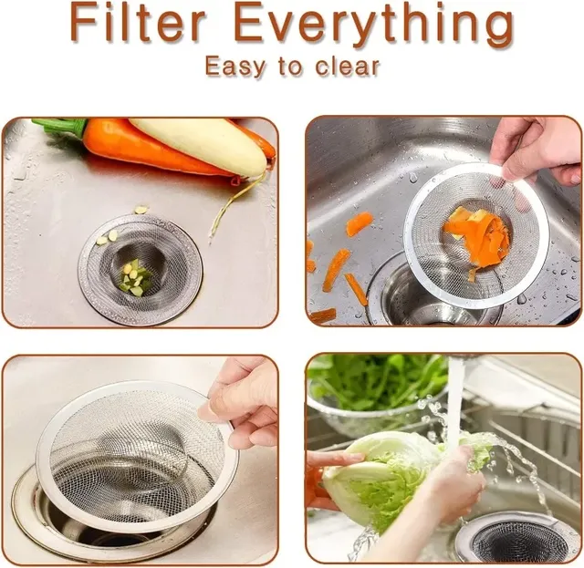 10/1x filtre d'évier en acier inoxydable cuisine salle… – vue 6