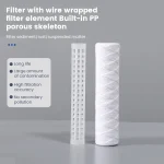 Cartouche de filtre à eau commerciale, 10 pouces, 5 microns, ficelle en polypropylène, Filtration des sédiments enroulée, remplacement universel