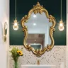 Miroir mural baroque ovale cadre sculpté blanc laqué… – vue 2