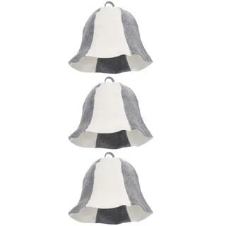 Chapeaux sauna feutre laine lot trois bicolore gris blanc cloche bord…