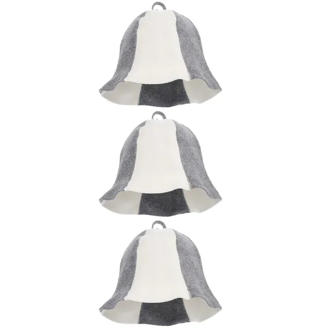 Chapeaux sauna feutre laine lot trois bicolore gris…