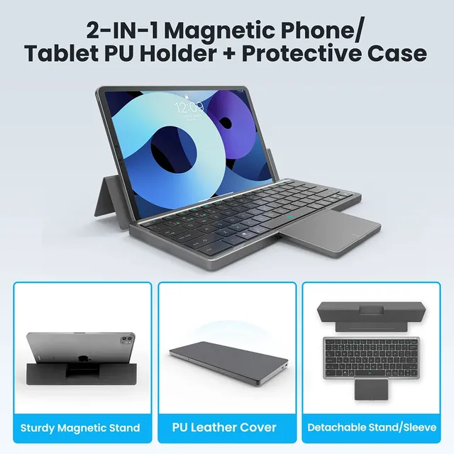 Clavier pliable sans fil bluetooth multiappareils pavé… – vue 2