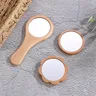 Miroir main poignée ergonomique bois naturel verni… – vue 1