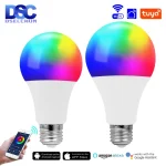 Ampoule LED RGB Tuya ampoule intelligente E27 9W 15W Wifi Bluetooth Alexa lampe à LED 220V Google Assisatnt commande vocale pour fête dans le jardin
