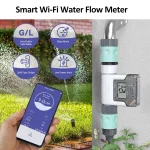 Débitmètre d&rsquo;eau Wi-Fi pour tuyau d&rsquo;arrosage, compteur d&rsquo;eau intelligent avec 4 modes de débit, suivi du débit en temps réel, lecture facile, diagd&rsquo;utilisation
