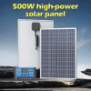 Kit de batterie externe pour panneau solaire photovoltaïque 500W/1000W 12V, contrôleur 100A, plaque solaire pour maison/Camping/RV/voiture, chargeur de batterie rapide