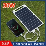 Panneau solaire 30W avec USB, étanche, pour randonnée et Camping en plein air, batterie Portable, batterie de chargement de téléphone Portable, panneau de charge 6.8V