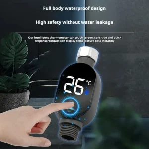 Thermomètre de douche numérique chaud, affichage LED à lecture instantanée 0 ℃ ~99 ℃   Thermostat de bain étanche pour la mesure de la température domestique