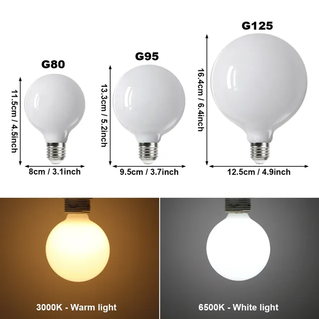 Grande Ampoule LED E27 AC 220V 110V G80 G95 G125 – vue 2