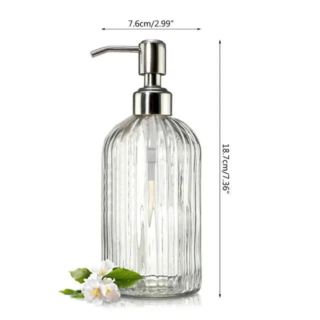 Distributeur de savon en verre transparent pour salle de… – vue 5