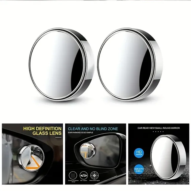 Petit miroir rond en verre haute définition monté sur… – vue 2
