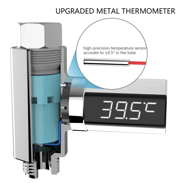 Thermomètre douche numérique écran led affichage… – vue 6