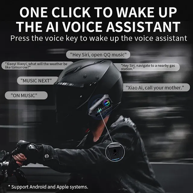Casque de moto sans fil Bluetooth 5.3 – vue 3