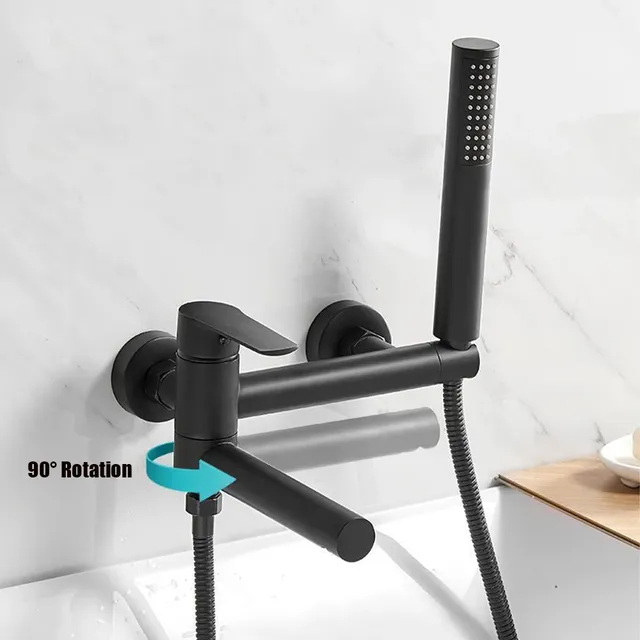Robinet de baignoire-douche noir mat – vue 3