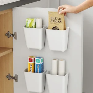 Support de rangement adhésif mural de cuisine, boîte de rangement multifonctionnelle pour porte d’armoire sous évier, étagère à tiroir, organisateur de salle de bains Support de rangement adhésif mural de cuisine, boîte de rangement multifonctionnelle pour porte d’armoire sous évier, étagère à tiroir, organisateur de salle de bains