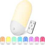 Veilleuse RGB 16 couleurs LED télécommande veilleuses à intensité variable, pour bébé enfants chambre applique murale