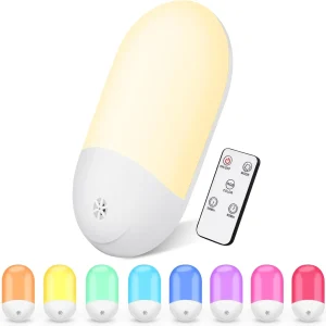 Veilleuse RGB 16 couleurs LED télécommande veilleuses à intensité variable, pour bébé enfants chambre applique murale