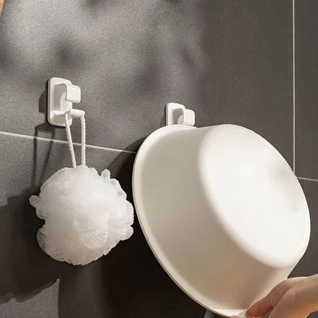 Crochets adhésifs muraux salle bain plastique blanc…