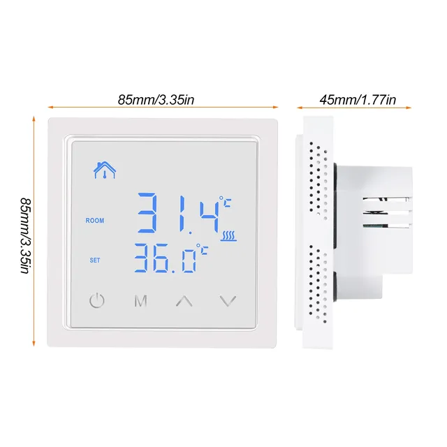 Thermostat mural tactile intelligent numérique écran LED… – vue 5