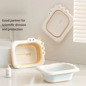 Bassin domestique spécifique pour bébé, petit bassin Portable et épais, lavabo en Silicone pour enfants, pliable et suspendu, trois couleurs Bassin domestique spécifique pour bébé, petit bassin Portable et épais, lavabo en Silicone pour enfants, pliable et suspendu, trois couleurs