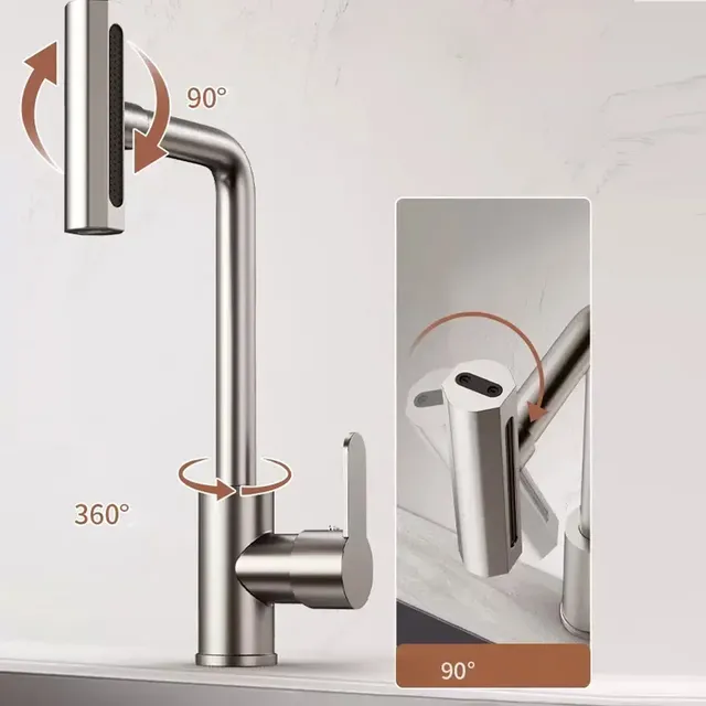 Robinet de cuisine cascade 4 modes universel 360 °… – vue 4