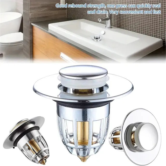 Bonde lavabo vidange évier clicclac chromée miroir plat… – vue 2