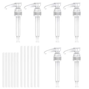 Paquet de 6 pompes distributrices de sirop – compatibles avec les bouteilles de 500 ml/1 000 ml, comprend des tubes Paquet de 6 pompes distributrices de sirop – compatibles avec les bouteilles de 500 ml/1 000 ml, comprend des tubes