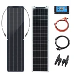 Xinpuguang  50 Watt 12V 100 Watt Kit de démarrage complet de panneaux solaires OU panneaux solaires pour contrôleur de charge pour RV, camping-car, véhicule, caravane et autres applications hors réseau 12 Volt 24 Volt
