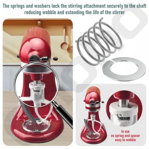 Ressort et rondelle pour centre commercial KitchenAid, protection et extension de la durée de vie, installation rapide, accessoires, 3.5 pintes à 7 pintes, 4 pièces Ressort et rondelle pour centre commercial KitchenAid, protection et extension de la durée de vie, installation rapide, accessoires, 3.5 pintes à 7 pintes, 4 pièces