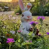 Bassin de maintien créatif en résine de lapin pour jardin – vue 3
