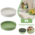 Armoire de rangement pour épices de cuisine coordonnante, assiette ronde T1, armoire rotative résistante à 360, évaluation cosmétique, 1PC