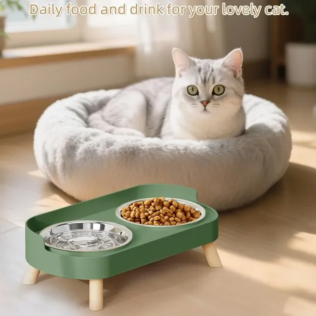 Double bol en acier inoxydable pour chat et chien – vue 5