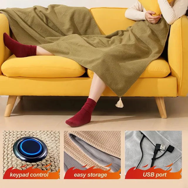 Châle chauffant enveloppe couverture chauffante USB… – vue 5
