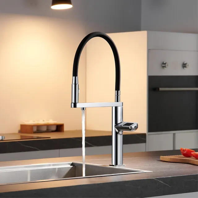 Robinet de cuisine gris pistolet de luxe – vue 5