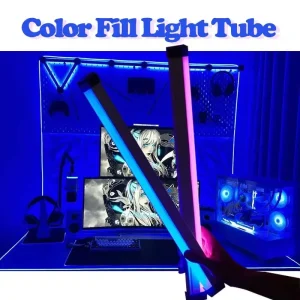 Tube lumineux coloré RGB 17cm/32cm, USB, veilleuse violette et bleue, bâton de lumière pour salle, lampe de remplissage suspendue à main pour Photo Tube lumineux coloré RGB 17cm/32cm, USB, veilleuse violette et bleue, bâton de lumière pour salle, lampe de remplissage suspendue à main pour Photo