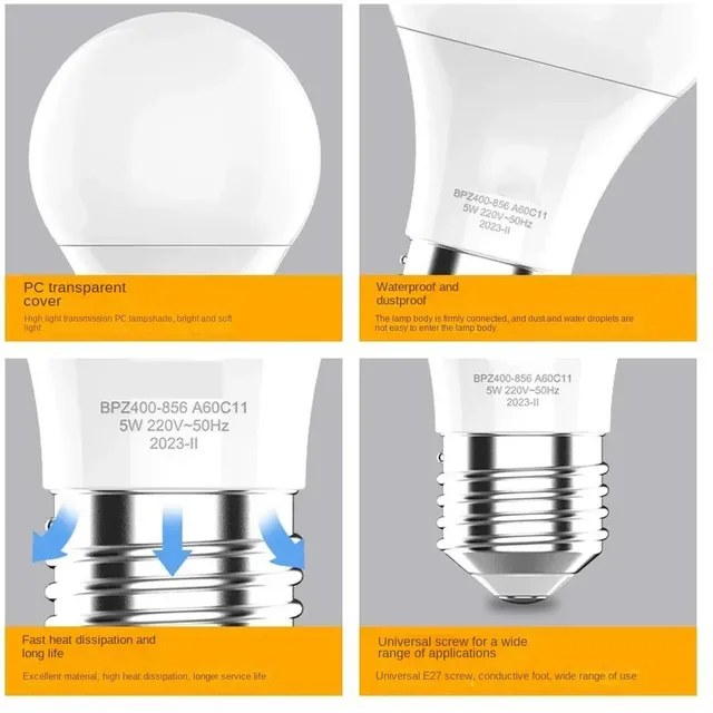 Ampoule LED lampes E27 AC220V 240V ampoule blanc… – vue 2