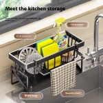 Accueil cuisines évier support organisateurs solutions étagères de rangement accessoires ustensiles de cuisine étagère de cuisine rebord