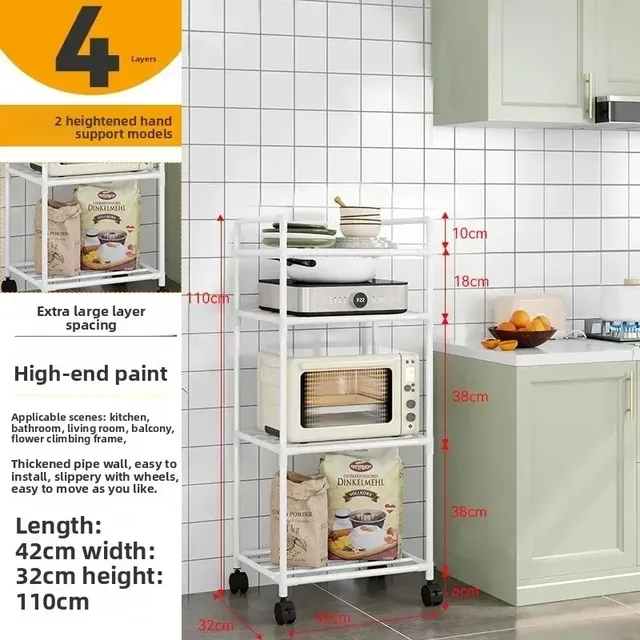 Étagère rangement six niveaux cuisine maison acier noir… – vue 6
