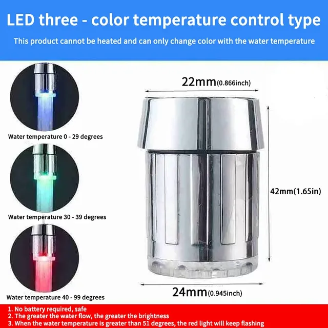 Robinet LED sensible à la température – vue 2