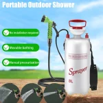 Douche portative 4/8L pour le Camping, douche extérieure avec tuyau de 3m pour les voyages et la randonnée, pulvérisateur multifonction pour l&rsquo;irrigation et le lavage de voiture