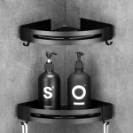 HOShelf-Étagères de rangement d&rsquo;angle de douche murales, shampoing T1, accessoires de quincaillerie, au-dessus des toilettes, sans perceuse